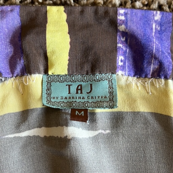 Taj By Sabrina Crippa Silk Beaded tunic Multi Color Top Size M - Picture 11 of 14